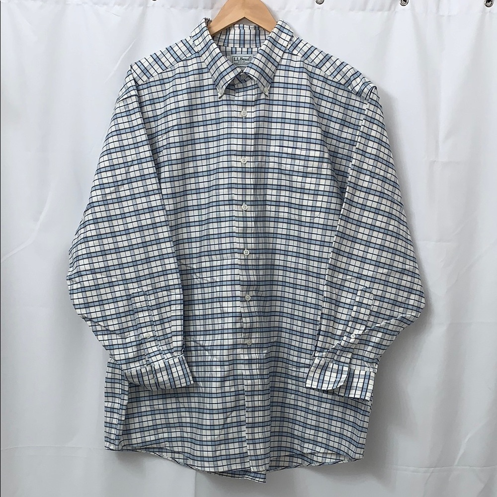 Men’s L.L. Bean Traditional Fit Flannel Button Down Shirt‎ Size 18-33 EUC